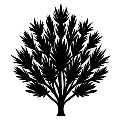 Sagebrush vector clean black silhouette design white background