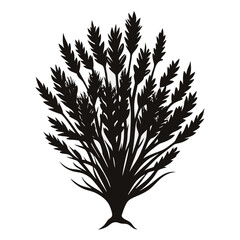 Sagebrush vector clean black silhouette design white background