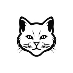 Obraz premium White cat vector. Cute animal head icon