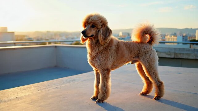 Eleganter Pudel in Bewegung &ndash; Nahaufnahme, stilvolles Haustierportr&auml;t