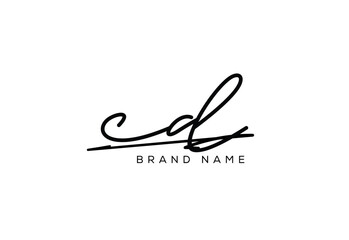 CD letter elegant cursive beauty handwriting logo.