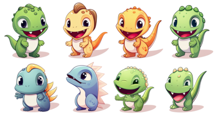 Set of Funny Cartoon Monsters Characters Isolated on White Background
