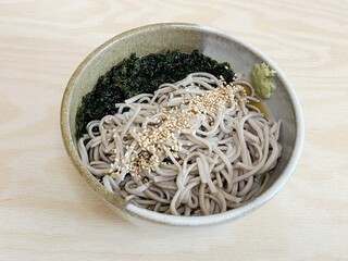 Japanese style soba noodle with aosa seeweed