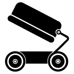 Roller brush vector clean black silhouette design white background