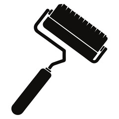 Roller brush vector clean black silhouette design white background