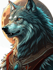 Lupo che ulula alla luna 01