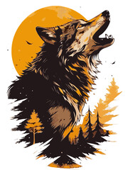 Lupo che ulula alla luna 08