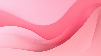 Abstract Pink Background with Smooth Flowing Gradient Waves, Soft 3D Layered Design for Modern Graphic or Web Use

