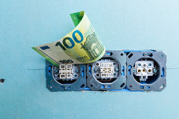 Three electrical outlets were installed in the plasterboard wall, a switch, a rosette, a fan, and interior renovation of the house were installed for 100 euros. Telsiai, Lithuania. 08-26-2025.