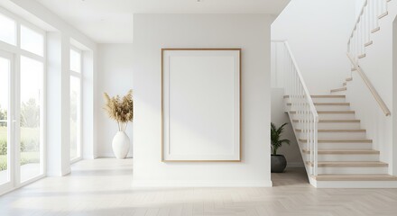 白の空間、静謐な光と階段