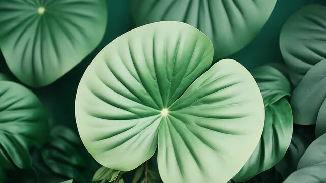 Tropical green leaves creating a lush natural background