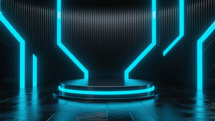 Abstract futuristic tech-themed night-time e-commerce background