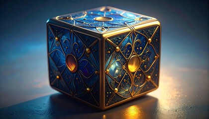 Ornate Cube on Reflective Surface