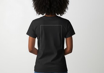 黒のＴシャツ、白い枠、静寂の瞬間