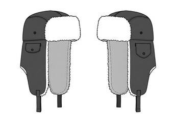冬の防寒帽 両面デザイン