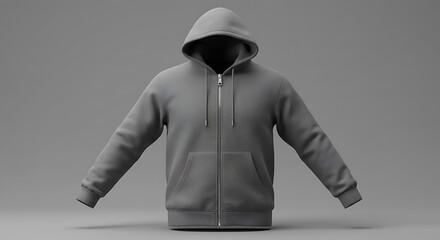 影絵のようなジップパーカー