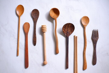 wooden kitchen utensils
