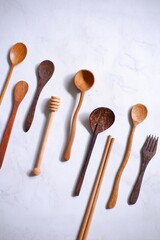 wooden kitchen utensils