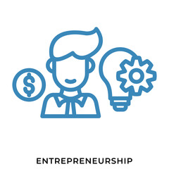 Entrepreneurship Blue Line Icon