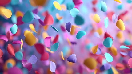 Colorful confetti falling in a vibrant celebration during a festive occasion