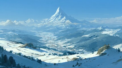 Snowy Mountain Peak Vista