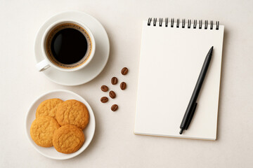 cup of coffee and cookies