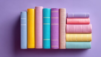Naklejka premium Books in Pastel Hues