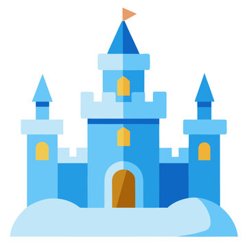 Cartoon snow fort castle vector illustration