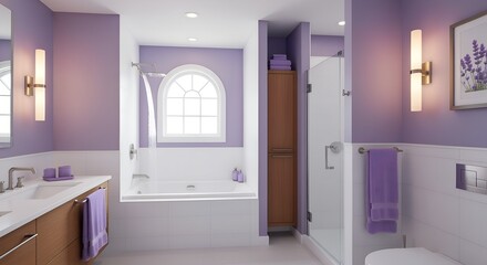 Lavender bathroom interior design