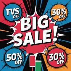 Bold and Bright Pop-Art Black Friday Sale Ad