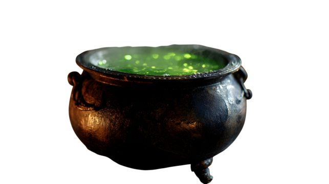 Bubbling Witch's Cauldron, isolated on transparent background - Powered by Adobe