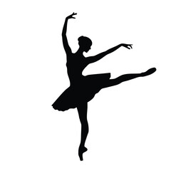 Elegant Silhouette of a Ballerina Dancing Gracefully in a Poised Position Demonstrating the Beauty and Artistry of Classical Ballet