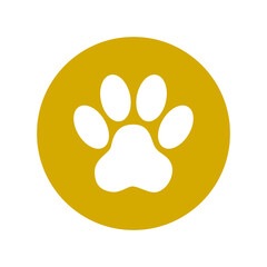 Paw print icon isolated on transparent background