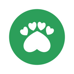 Obraz premium Paw print icon isolated on transparent background