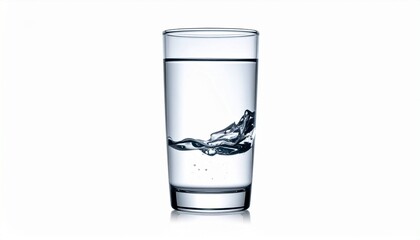 glass of water on the white 