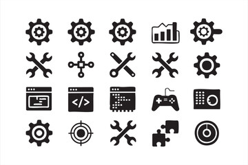 Web Application Development and System Tools Icons Collection