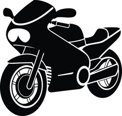 Sleek black silhouette of a powerful sport motorcycle ready for adventure vector