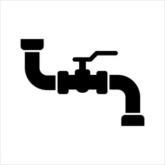 Simple plumbing pipe icon isolated on white background.