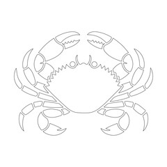 Minimal Crab Line Art Vector for Marine Design Projects