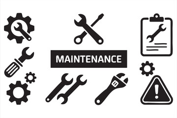 Obraz premium Industrial Maintenance and Service Tools Flat Vector Collection