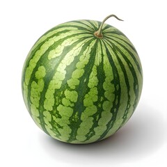 Citrullus Naudinianus Wild Watermelon Rare African Desert Melon with Distinctive Round Form and Rustic Natural Texture on White Solid Background Minimalist Still Life for Exotic Nutrition