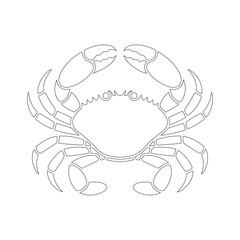 Minimal Crab Line Art Vector for Marine Design Projects