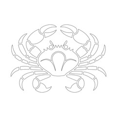 Minimal Crab Line Art Vector for Marine Design Projects
