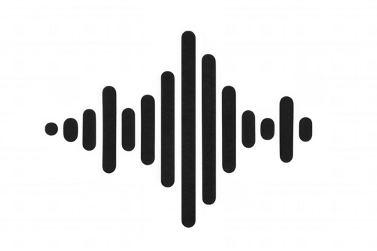 Sound wave visualization showing audio frequency levels, digital music equalizer pattern with minimalist black bars representing sound amplitude - Powered by Adobe