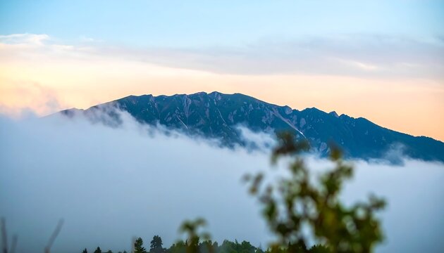 Misty mountain range at dawn (1) - Powered by Adobe
