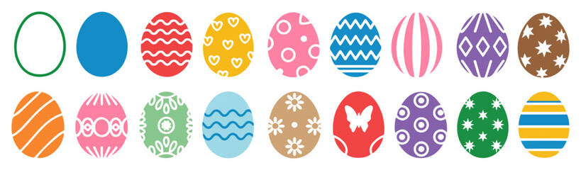 easter egg set clipart icons