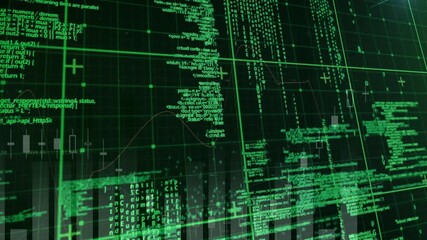 Animation of financial data processing over grid - Powered by Adobe