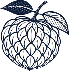 Zenia fruits line art black design