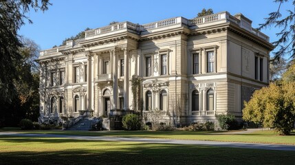 Fototapeta premium Magnificent Chateau: A Glimpse of Architectural Grandeur