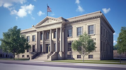 Obraz premium Grand Neoclassical Building Architectural Design